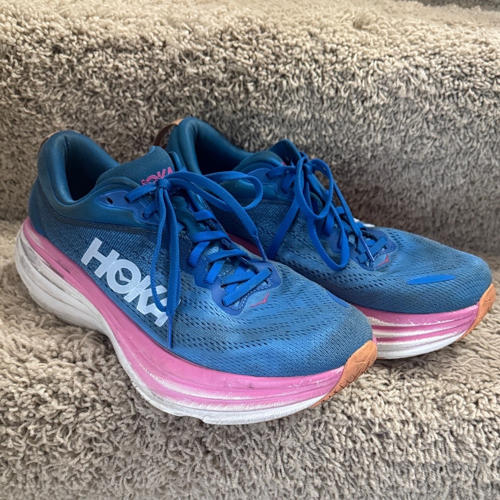 Hoka Women's Athletic Shoes in Blue and Pink